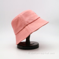 Chapeau de seau en coton extérieur rose